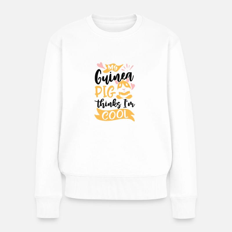 Mon cochon d’Inde pense que je suis cool - - Pull Premium bio Femme - blanc