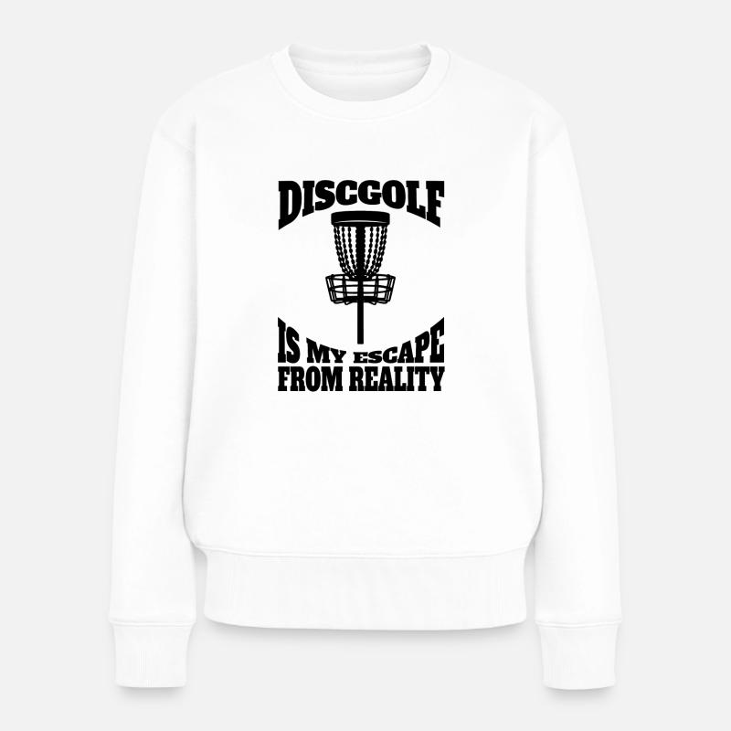 Discgolf lustige Discgolfspieler Spruch Discgolfer - Frauen Premium Bio Pullover - Weiß
