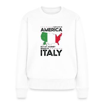 Né en Italie Italie États-Unis - Pull Premium bio Femme - blanc - Devant - Julia (174cm)