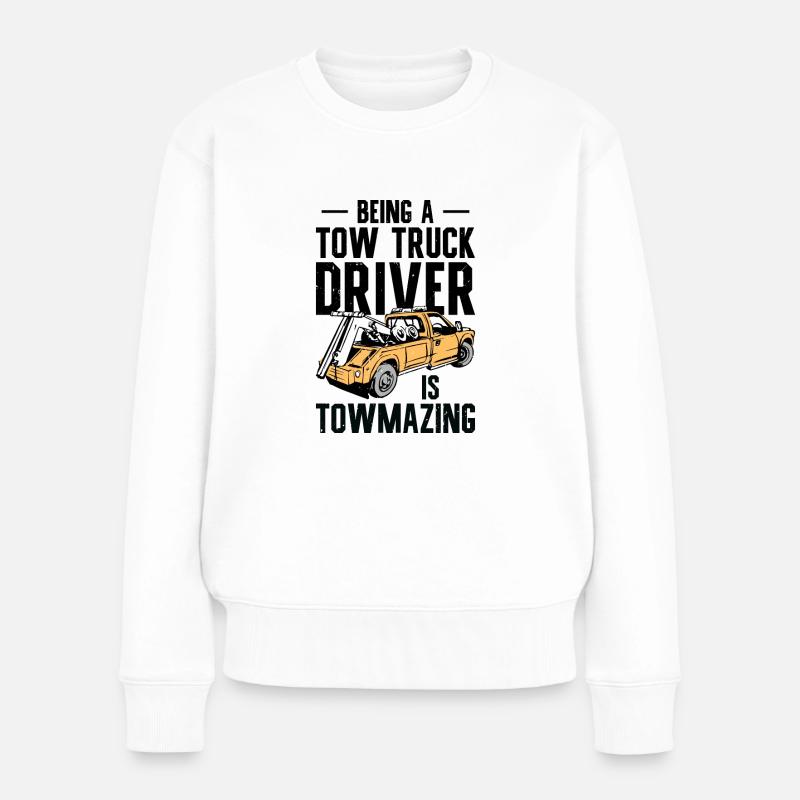 Amazing Tow Truck Driver Trucking Operator - Frauen Premium Bio Pullover - Weiß