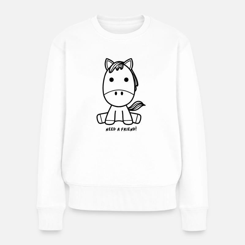 Need a Friend - Frauen Premium Bio Pullover - Weiß