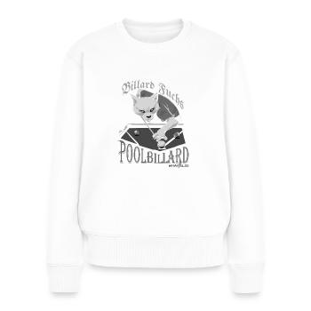 Poolbillard was sonst, Billard Fuchs mit Spruch - Frauen Premium Bio Pullover - Weiß - Vorne - Julia (174cm)