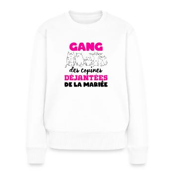 Gang de la future mariée Cadeau EVJF Jeune Fille - Pull Premium bio Femme - blanc - Devant - Julia (174cm)