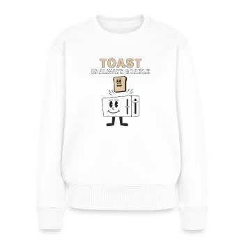 LE PAIN GRILLÉ EST TOUJOURS UTILISABLE - Pull Premium bio Femme - blanc - Devant - Julia (174cm)