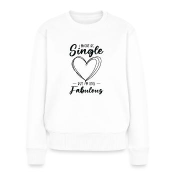 Single Status Fabulous Independent Single Quotes - Women's Premium Organic Jumper - white - Front - Julia (174cm)