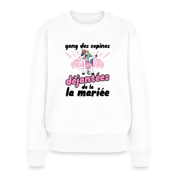 gang des copines déjantées de la futur mariée evjf - Pull Premium bio Femme - blanc - Devant - Julia (174cm)