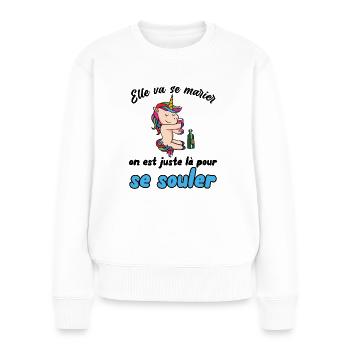 Humour evjf Future Marié Vie de Jeune Fille Fête - Pull Premium bio Femme - blanc - Devant - Julia (174cm)