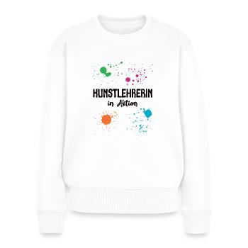 Kunstlehrerin Kunst Lehrerin Künstlerin Unterricht - Frauen Premium Bio Pullover - Weiß - Vorne - Julia (174cm)