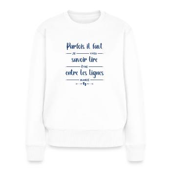 fmamie 3 - Pull Premium bio Femme - blanc - Devant - Julia (174cm)