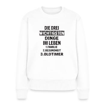 Oldtimer - Frauen Premium Bio Pullover - Weiß - Vorne - Julia (174cm)