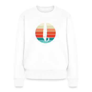 Weißer Windsurfer Vintage - Frauen Premium Bio Pullover - Weiß - Vorne - Julia (174cm)