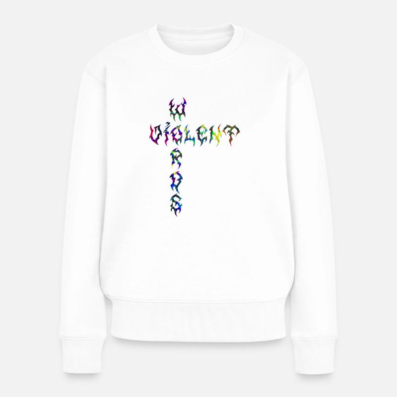 Paroles violentes - Pull Premium bio Femme - blanc