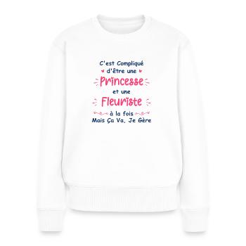Princesse fleuriste - Pull Premium bio Femme - blanc - Devant - Julia (174cm)