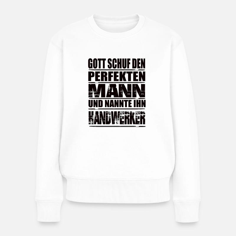 Handwerker - Frauen Premium Bio Pullover - Weiß