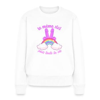 idée Cadeau EVJF Future Mariée Humour Zizi Bride - Pull Premium bio Femme - blanc - Devant - Julia (174cm)
