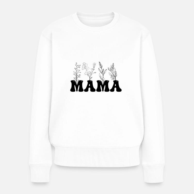 Mutter Natur, mama plants - Frauen Premium Bio Pullover - Weiß