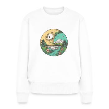 nature merveilleuse - Pull Premium bio Femme - blanc - Devant - Julia (174cm)