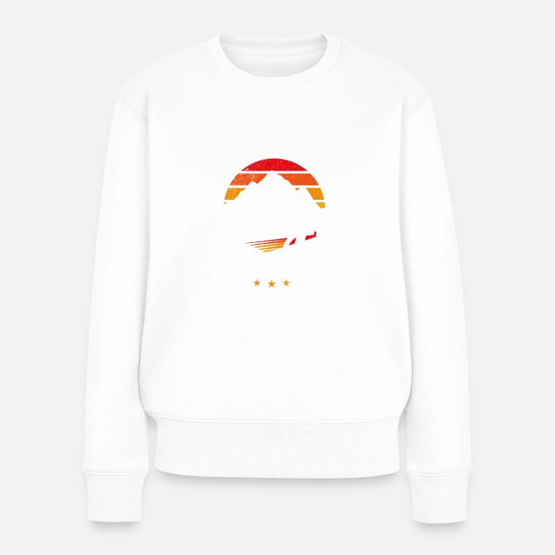Wenn die Berge rufen, muss ich gehen - Design - Frauen Premium Bio Pullover - Weiß