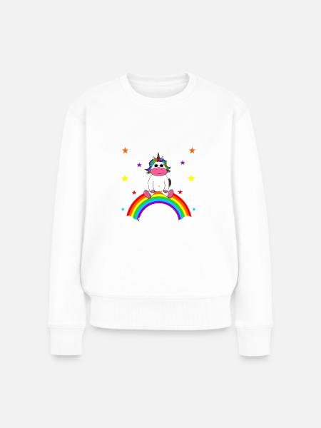 iech bin fei a artiges Maadla Fränkisch - Frauen Premium Bio Pullover - Weiß