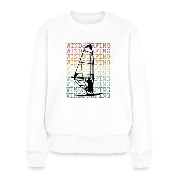 Windsurfen Retro Vintage - Frauen Premium Bio Pullover - Weiß - Vorne - Julia (174cm)