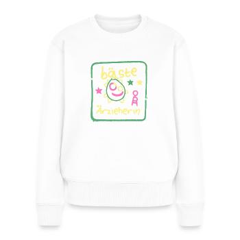 Beste Erzieherin Abschied Kita Lustig Gekritzel - Frauen Premium Bio Pullover - Weiß - Vorne - Julia (174cm)