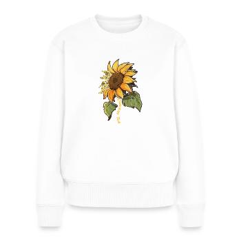 Cool Sunflower Garden Radiologist Tech Flower Pun - Women's Premium Organic Jumper - white - Front - Julia (174cm)