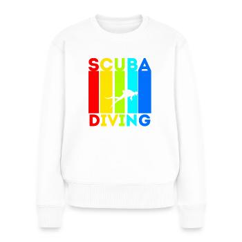 Tauchen Taucher Tauchausrüstung Scuba Diving - Frauen Premium Bio Pullover - Weiß - Vorne - Julia (174cm)
