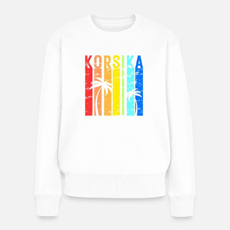 Korsika Urlaub Corsica Corse Idee - Frauen Premium Bio Pullover - Weiß
