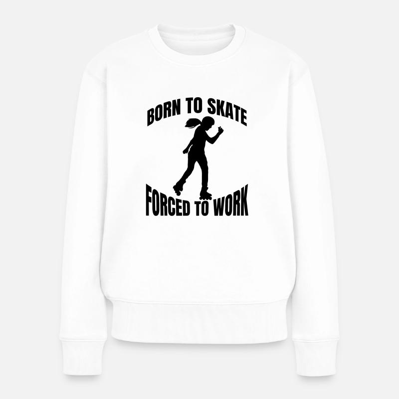 Rollschuh Geschenk Inline Skater skaten Inliner - Frauen Premium Bio Pullover - Weiß
