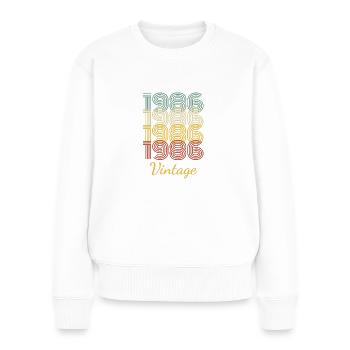 Vintage Birthday Gift Born In 1986 Slogan - Women's Premium Organic Jumper - white - Front - Julia (174cm)