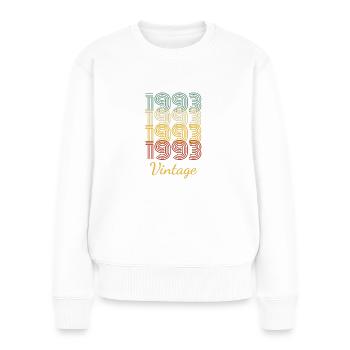 Vintage Geburtstagsgeschenk Geboren 1993 Slogan - Frauen Premium Bio Pullover - Weiß - Vorne - Julia (174cm)