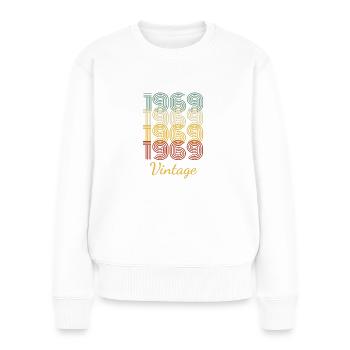 Vintage Geburtstagsgeschenk geboren 1969 Slogan - Frauen Premium Bio Pullover - Weiß - Vorne - Julia (174cm)