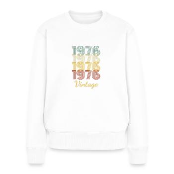 Vintage Geburtstagsgeschenk geboren 1976 Slogan - Frauen Premium Bio Pullover - Weiß - Vorne - Julia (174cm)