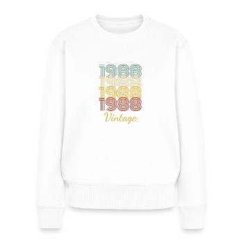 Vintage Geburtstagsgeschenk geboren 1988 Slogan - Frauen Premium Bio Pullover - Weiß - Vorne - Julia (174cm)
