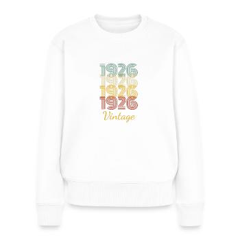 Vintage Geburtstagsgeschenk geboren 1926 Slogan - Frauen Premium Bio Pullover - Weiß - Vorne - Julia (174cm)