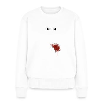 I'm fine Halloween Kürbis Outfit Geschenk - Frauen Premium Bio Pullover - Weiß - Vorne - Julia (174cm)