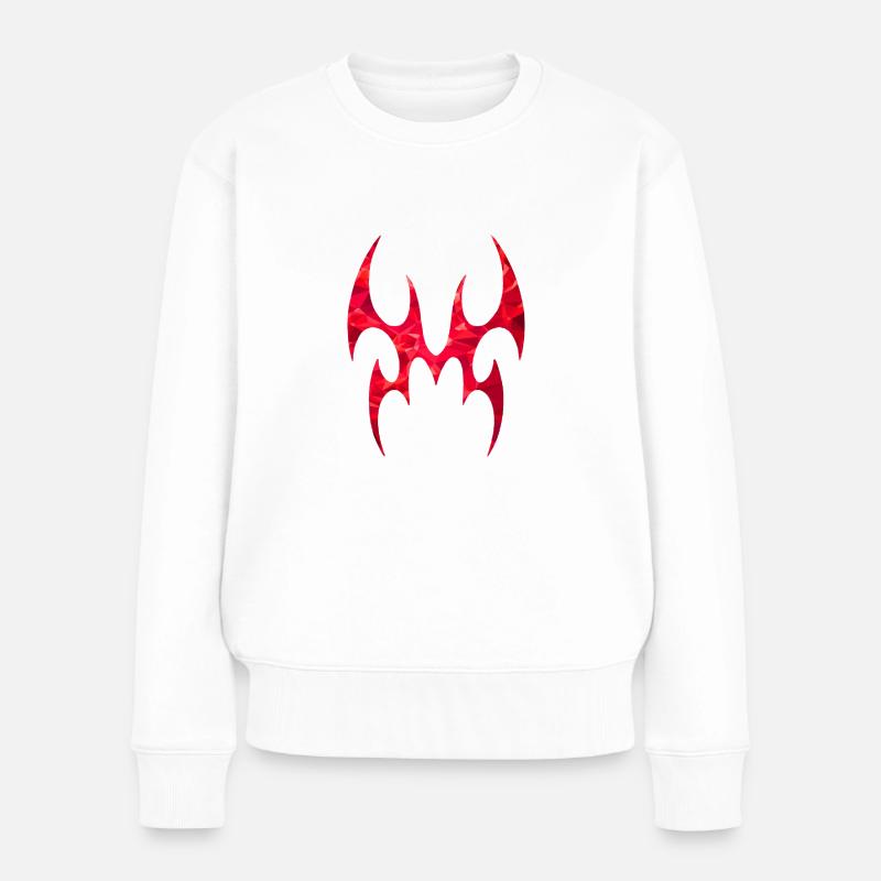 Alien Spider aus roten Polygonen - Frauen Premium Bio Pullover - Weiß