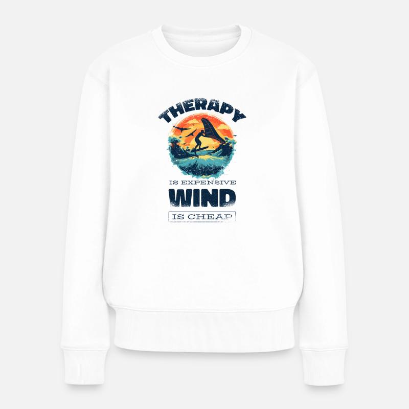 Wingfoil Surfer Wingfoiling Akcesoria Wing-Foiling - Ekologiczna damska bluza Premium - biały
