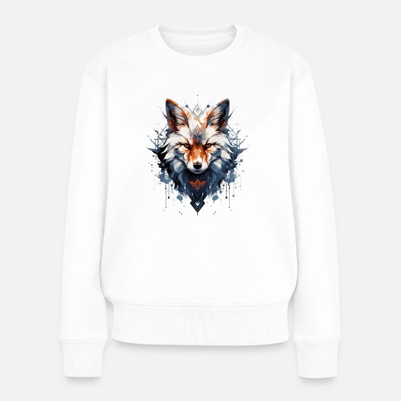 Fuchs - Frauen Premium Bio Pullover - Weiß