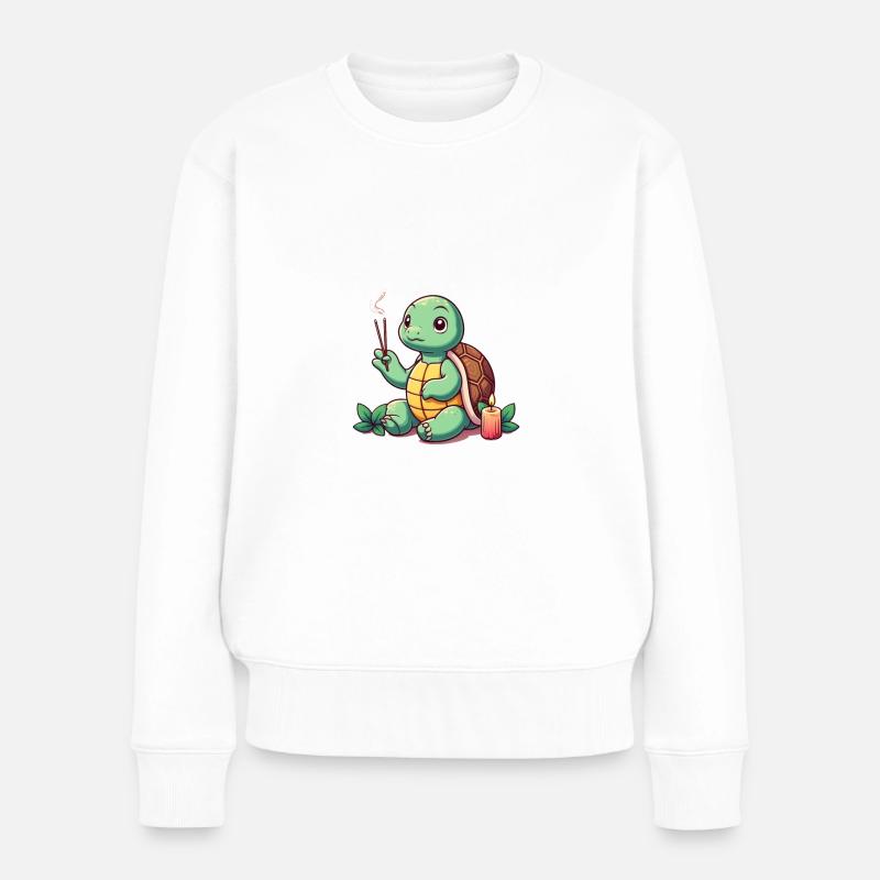 gechillte Schildkröte entspannt Schildkröten - Frauen Premium Bio Pullover - Weiß
