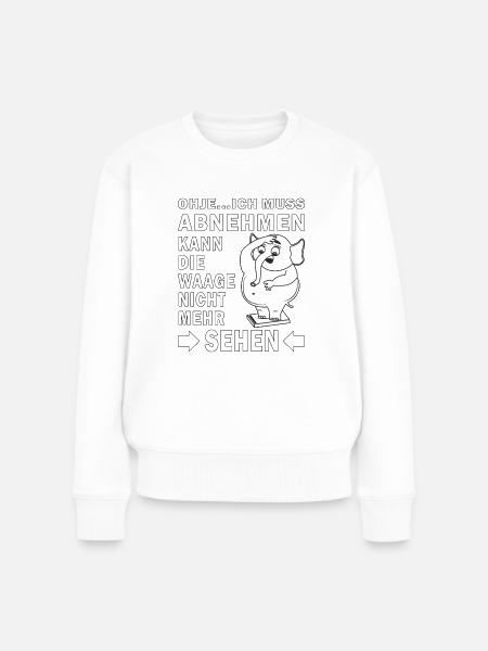 ABNEHMEN - Frauen Premium Bio Pullover - Weiß