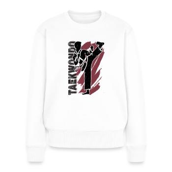 Taekwondo - Frauen Premium Bio Pullover - Weiß - Vorne - Julia (174cm)
