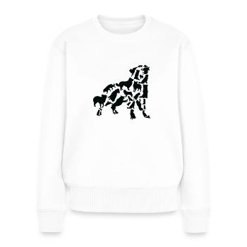 Chien de berger australien Mama Beagle papa - Pull Premium bio Femme - blanc - Devant - Julia (174cm)