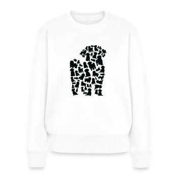 Pudel Hund Mama Pudel Papa - Frauen Premium Bio Pullover - Weiß - Vorne - Julia (174cm)
