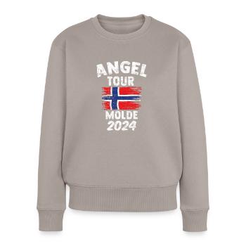 Molde 2024 - Voyage de pêche en Norvège personnalisable - Pull Premium bio Femme - taupe - Devant - Julia (174cm)