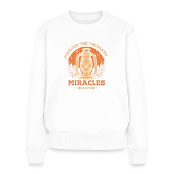 Découvrez les mille miracles de la nature - Pull Premium bio Femme - blanc - Devant - Julia (174cm)