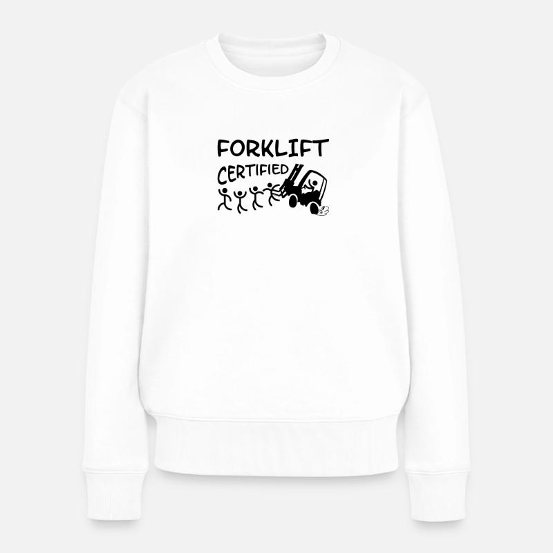 Gabelstaplerfahrer Lagerleiter Lagerist Berufe - Frauen Premium Bio Pullover - Weiß