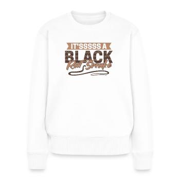 C’est un serpent rat noir - Pull Premium bio Femme - blanc - Devant - Julia (174cm)