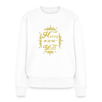 Funkelndes Silvester Fest - Frauen Premium Bio Pullover - Weiß - Vorne - Julia (174cm)