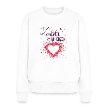 Konfetti im Herzen Fasching Konfetti Kostüm Damen - Frauen Premium Bio Pullover - Weiß - Vorne - Julia (174cm)